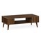 Walnut Rectangular Mid Century Coffee Table 42-Inch with Open Storage